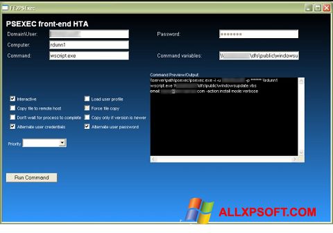 Στιγμιότυπο οθόνης PsExec Windows XP