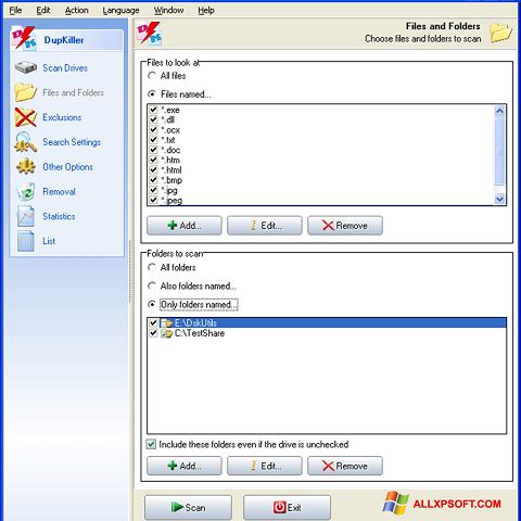 Στιγμιότυπο οθόνης DupKiller Windows XP