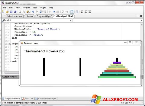 Στιγμιότυπο οθόνης Pascal ABC Windows XP