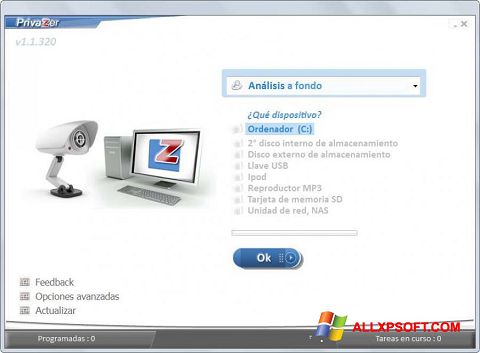 Στιγμιότυπο οθόνης PrivaZer Windows XP