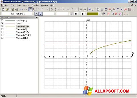 Στιγμιότυπο οθόνης Advanced Grapher Windows XP