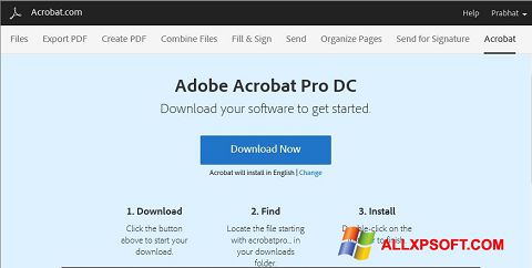 Στιγμιότυπο οθόνης Adobe Acrobat Windows XP