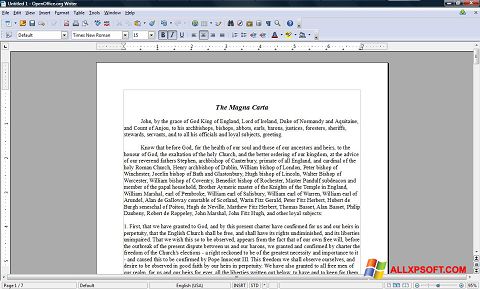 Στιγμιότυπο οθόνης OpenOffice Windows XP
