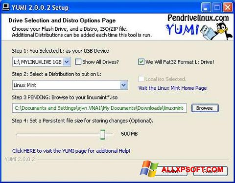 Στιγμιότυπο οθόνης YUMI Windows XP