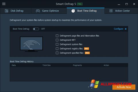 Στιγμιότυπο οθόνης Smart Defrag Windows XP