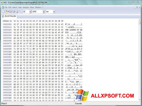 Στιγμιότυπο οθόνης Hex Editor Windows XP