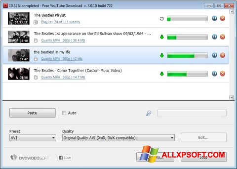 Στιγμιότυπο οθόνης Free YouTube Download Windows XP
