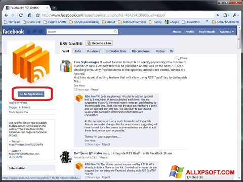 Στιγμιότυπο οθόνης Facebook Windows XP