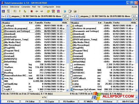 Στιγμιότυπο οθόνης Total Commander Windows XP