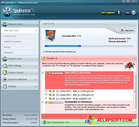 Στιγμιότυπο οθόνης SpyHunter Windows XP